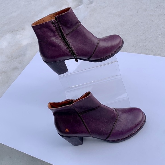 purple leather ankle boot The ART Co. - Picture 10 of 15